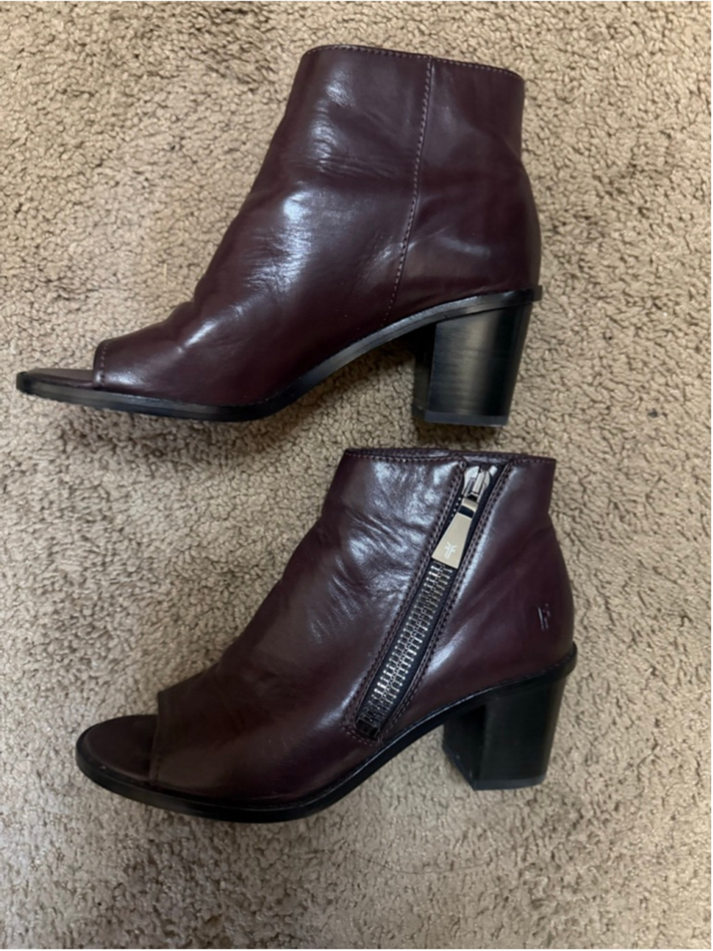 Women's Frye Brielle Peep Toe Leather Peep Toe Ankle Boots & Booties Size 8 - Picture 8 of 9